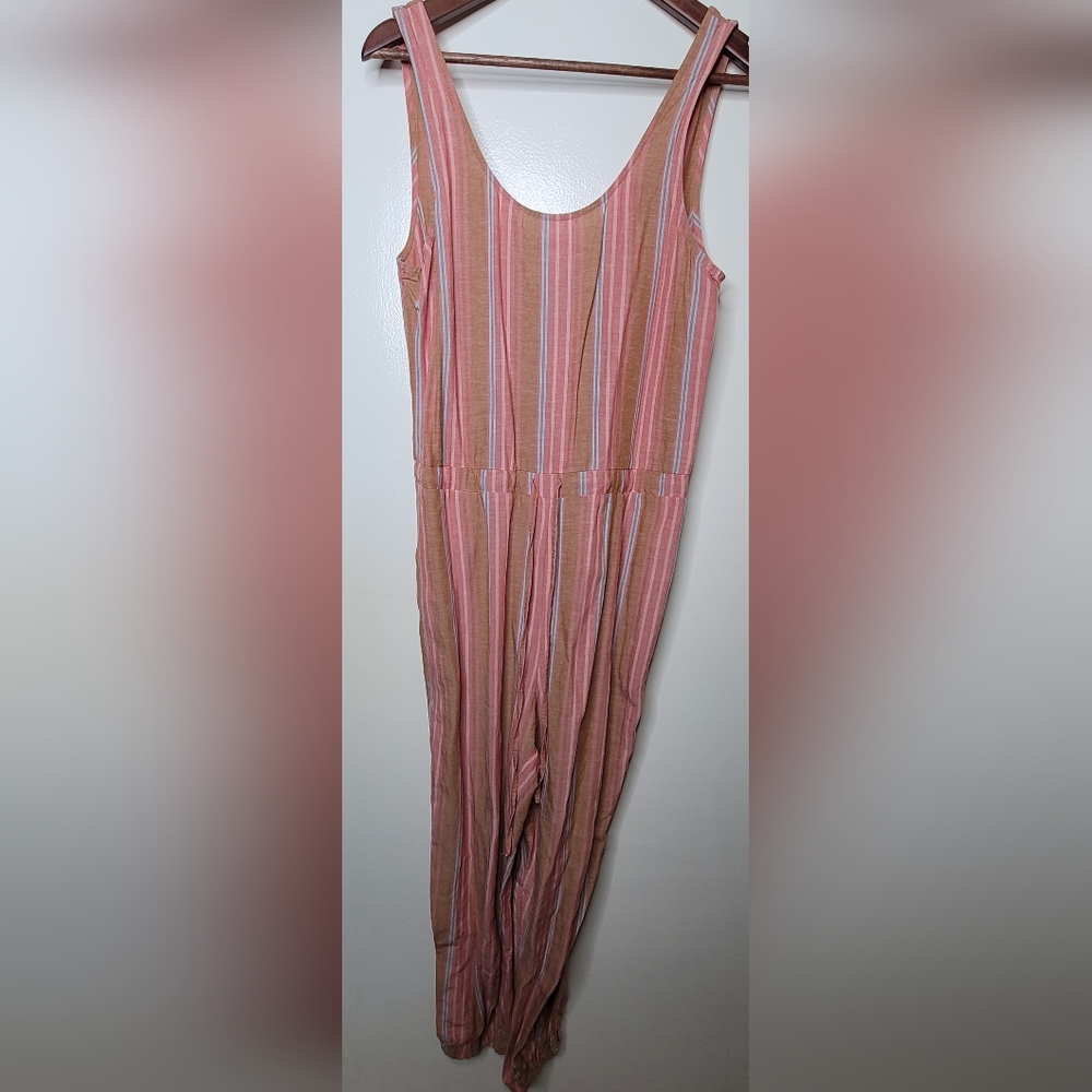 Drew Linen Jumpsuit Jogger Striped Anthropologie Boho Designer S